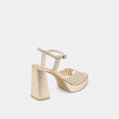 PEYTEN HEELS LIGHT GOLD WOVEN STELLA | Dolce Vita Women