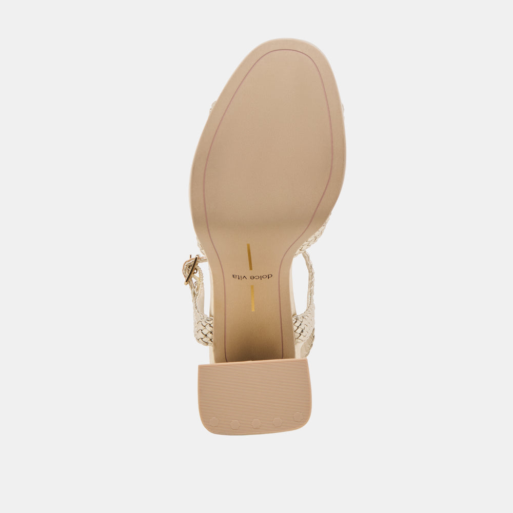 PEYTEN HEELS LIGHT GOLD WOVEN STELLA | Dolce Vita Women