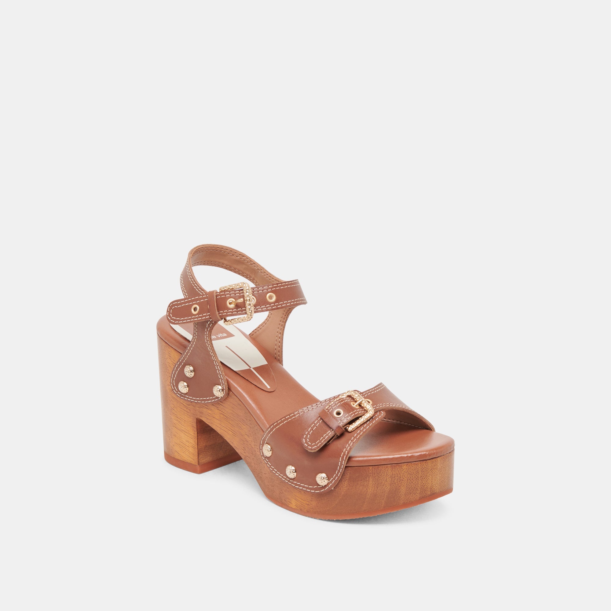 YANDY HEELS COGNAC LEATHER | Women Dolce Vita