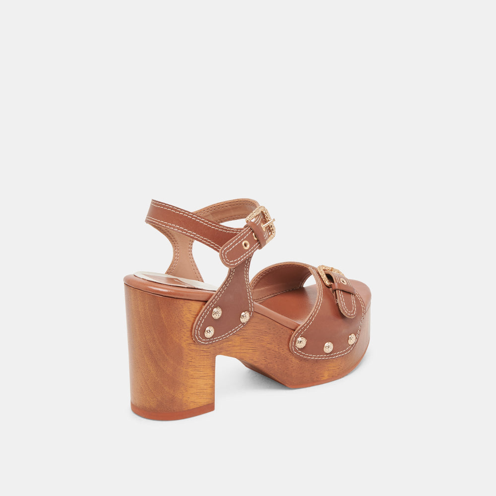 YANDY HEELS COGNAC LEATHER | Women Dolce Vita