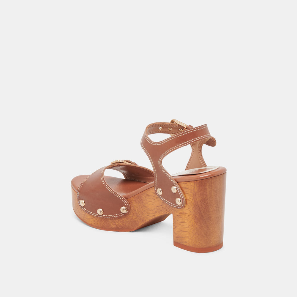 YANDY HEELS COGNAC LEATHER | Women Dolce Vita