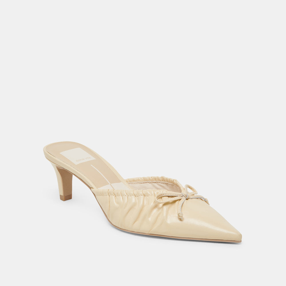 KAIRI MID HEELS LIGHT YELLOW CRINKLE PATENT | Dolce Vita Women