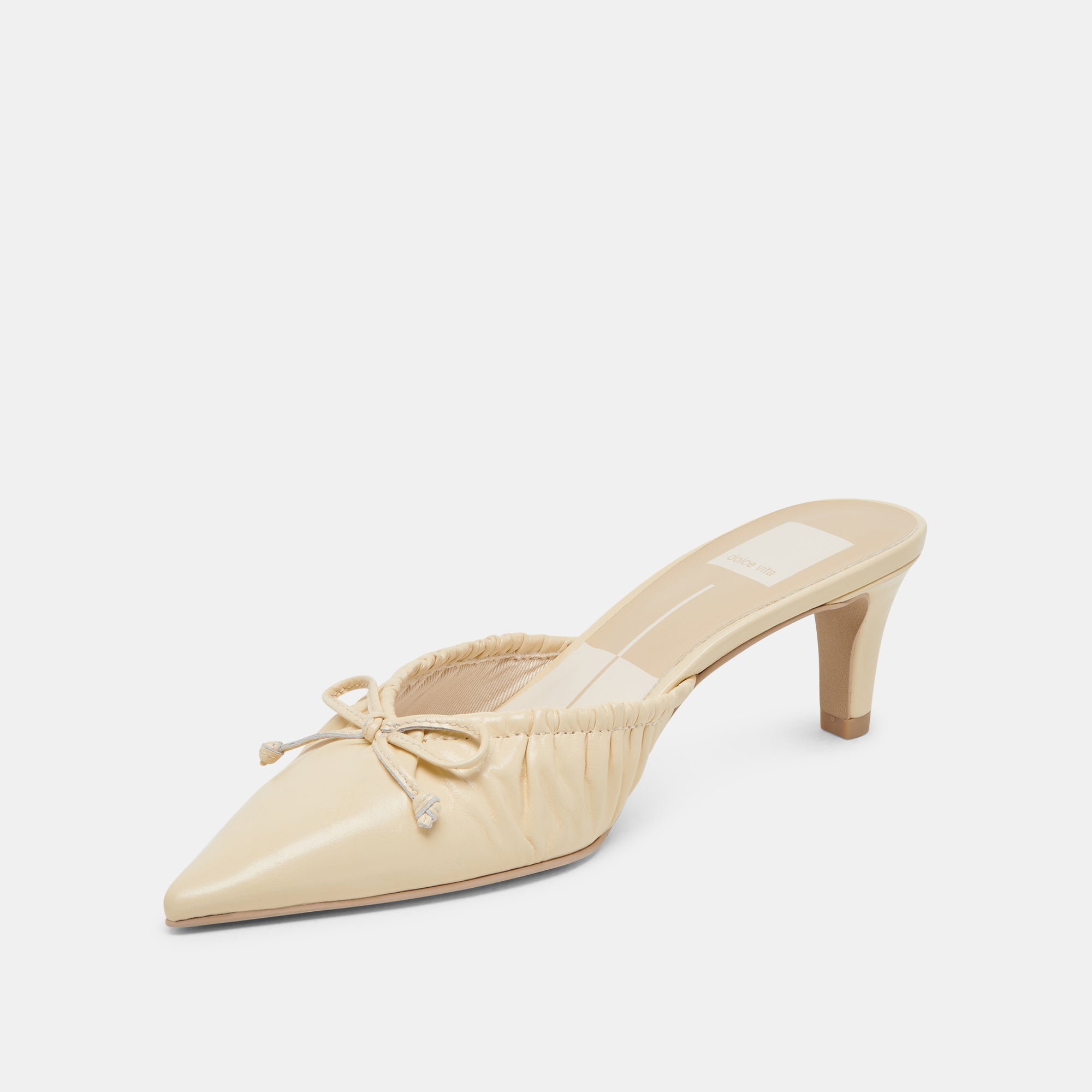 KAIRI MID HEELS LIGHT YELLOW CRINKLE PATENT | Dolce Vita Women