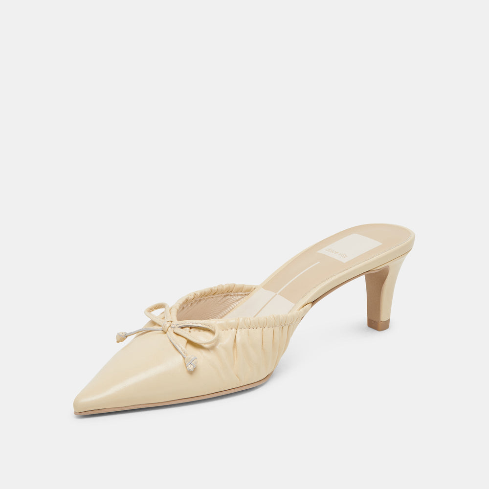 KAIRI MID HEELS LIGHT YELLOW CRINKLE PATENT | Dolce Vita Women