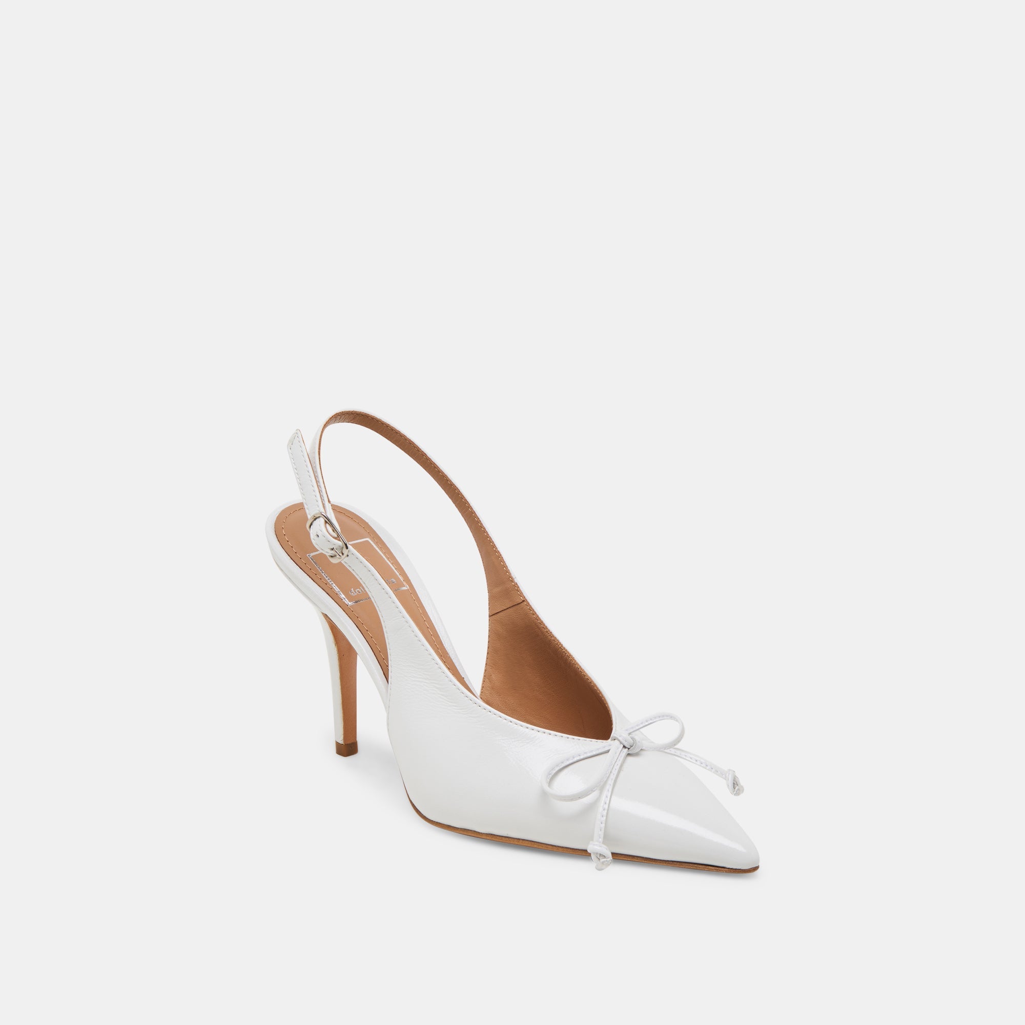 GEENA HEELS WHITE LEATHER | Women Dolce Vita