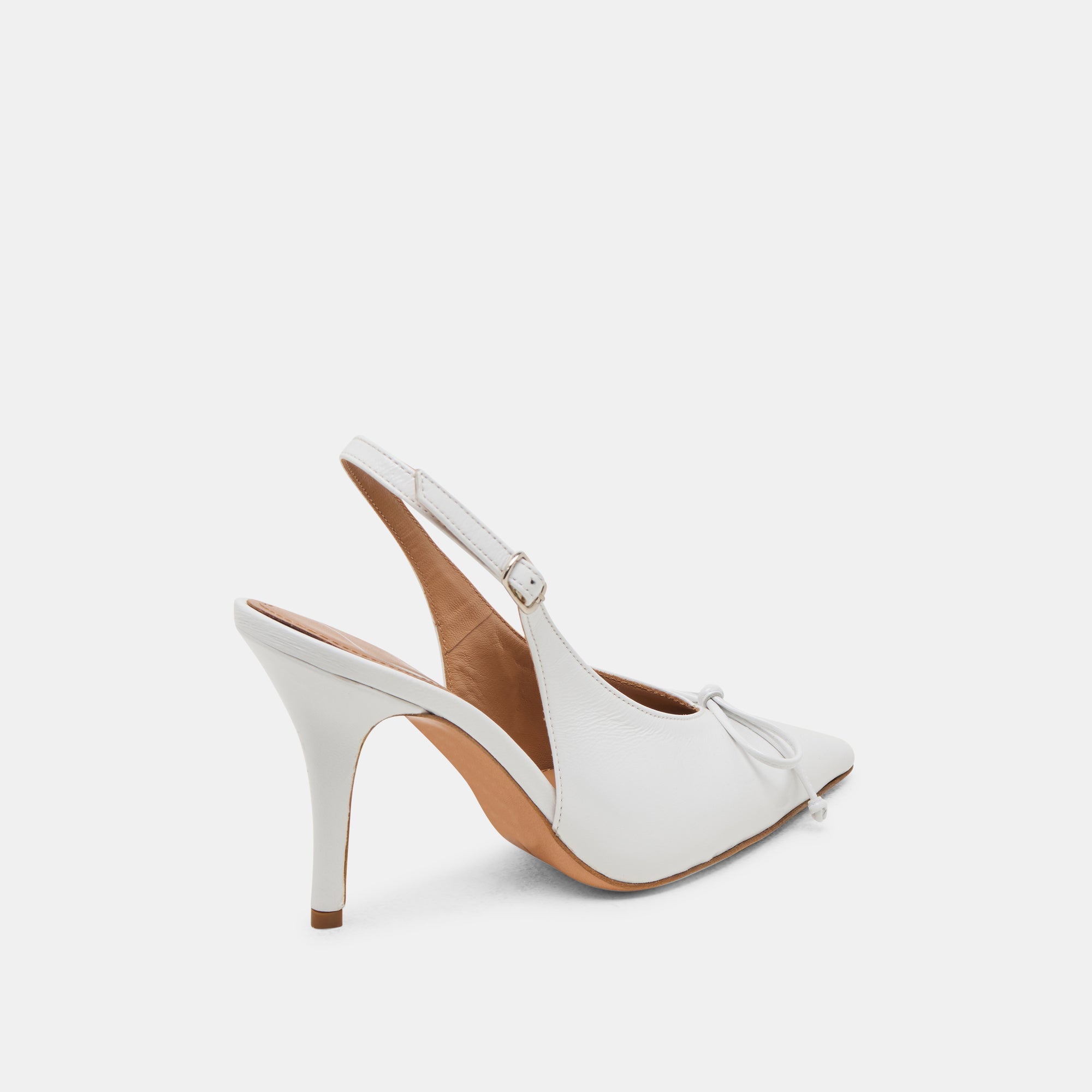 GEENA HEELS WHITE LEATHER | Women Dolce Vita