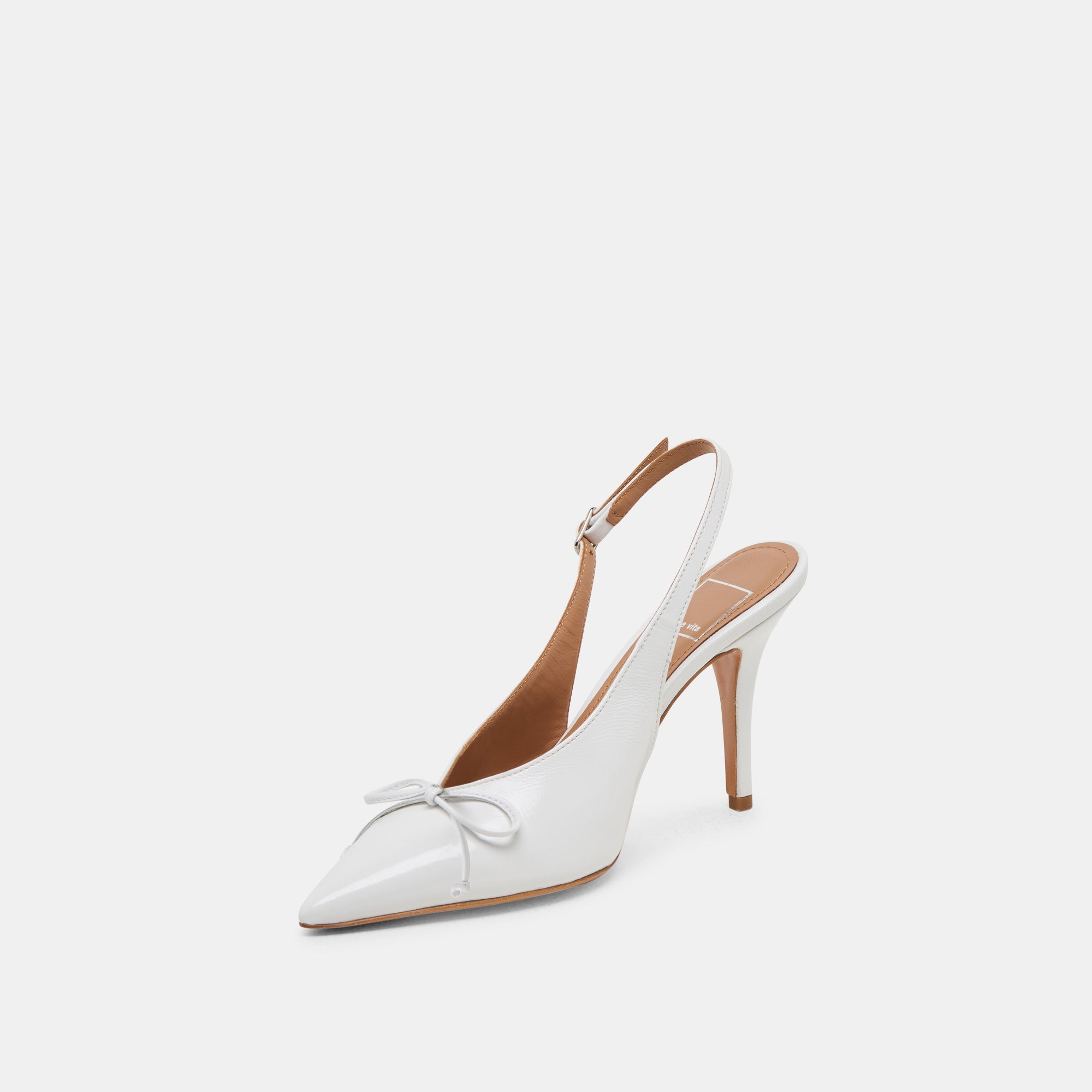 GEENA HEELS WHITE LEATHER | Women Dolce Vita