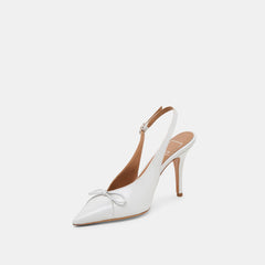 GEENA HEELS WHITE LEATHER | Women Dolce Vita