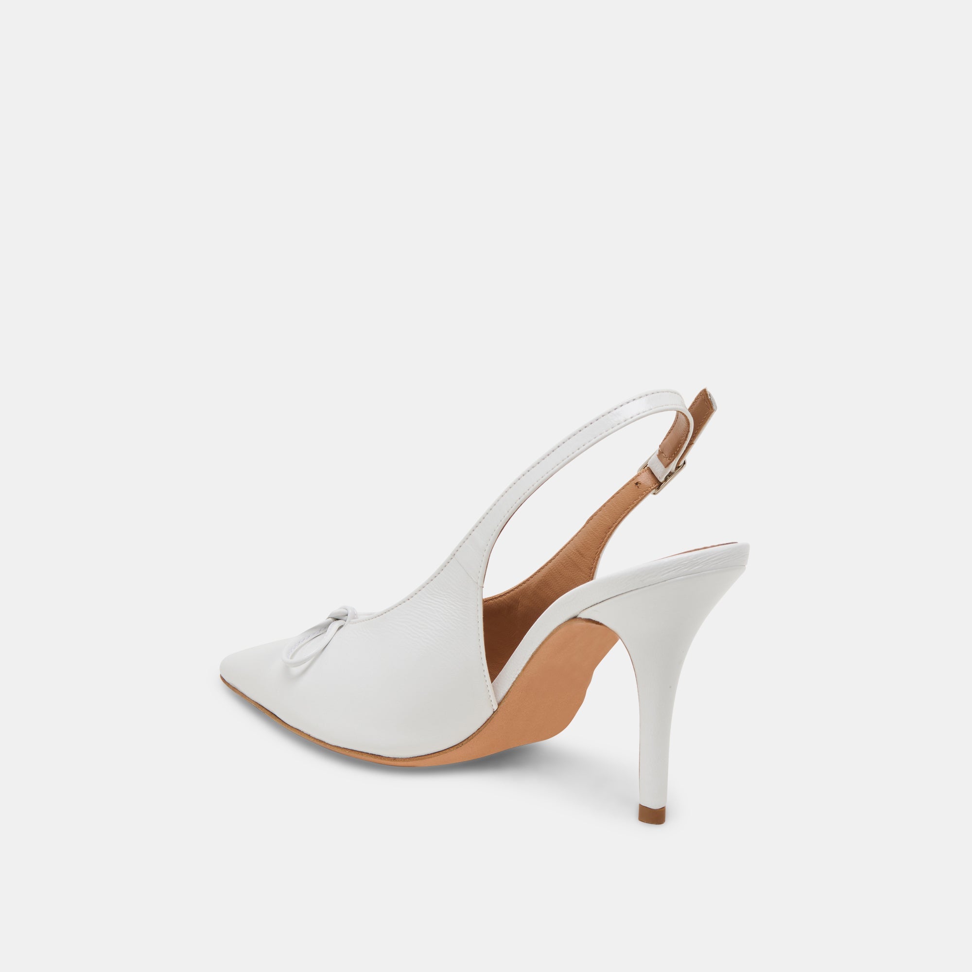 GEENA HEELS WHITE LEATHER | Women Dolce Vita