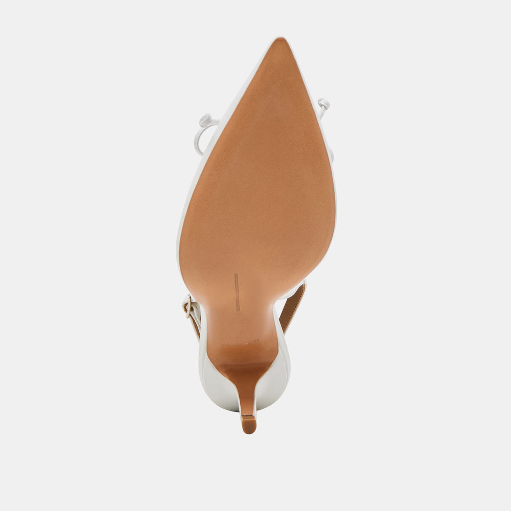 GEENA HEELS WHITE LEATHER | Women Dolce Vita