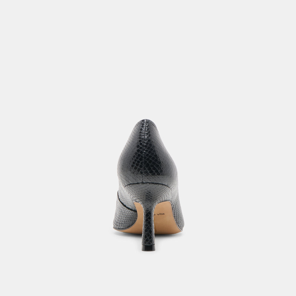 Briona Onyx Embossed Leather Heels | Women Dolce Vita