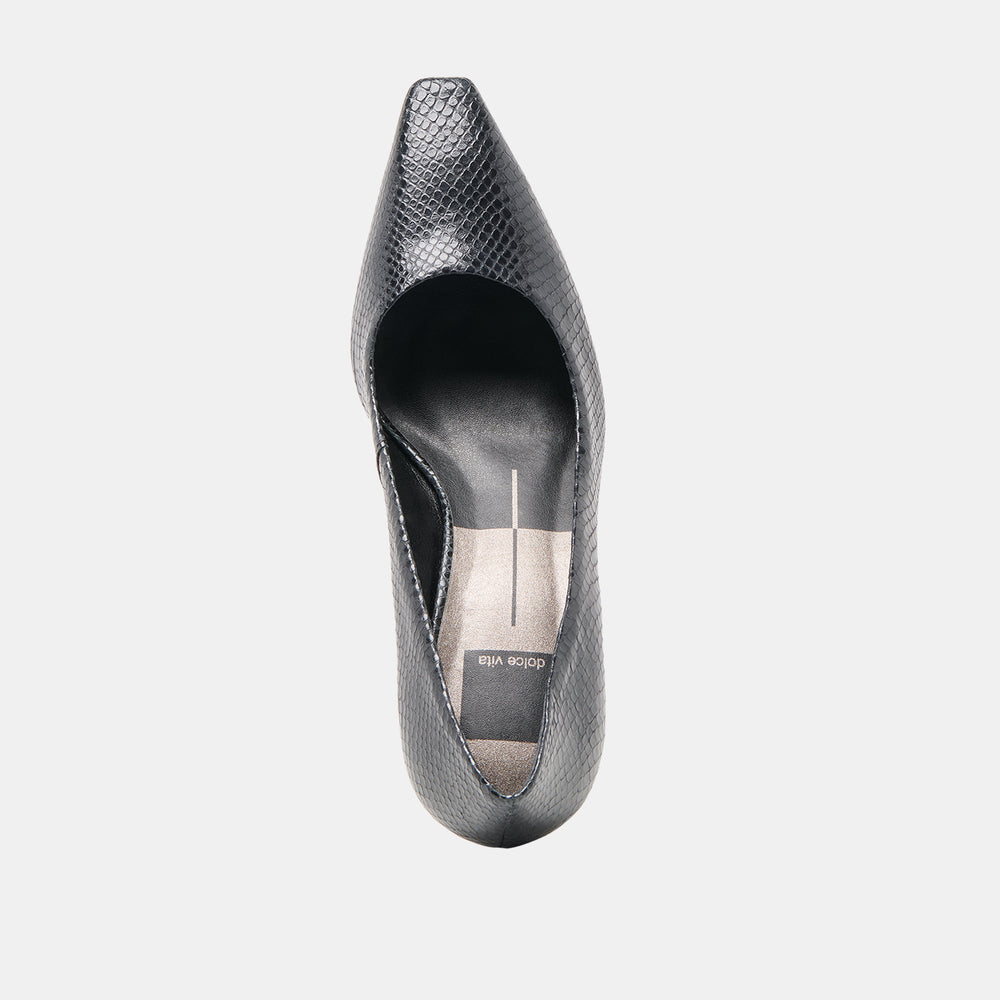 Briona Onyx Embossed Leather Heels | Women Dolce Vita