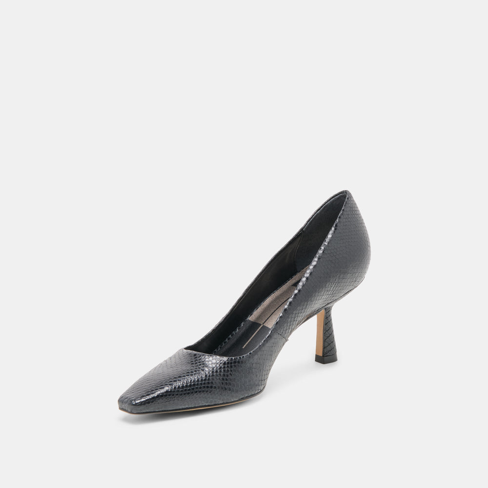 Briona Onyx Embossed Leather Heels | Women Dolce Vita