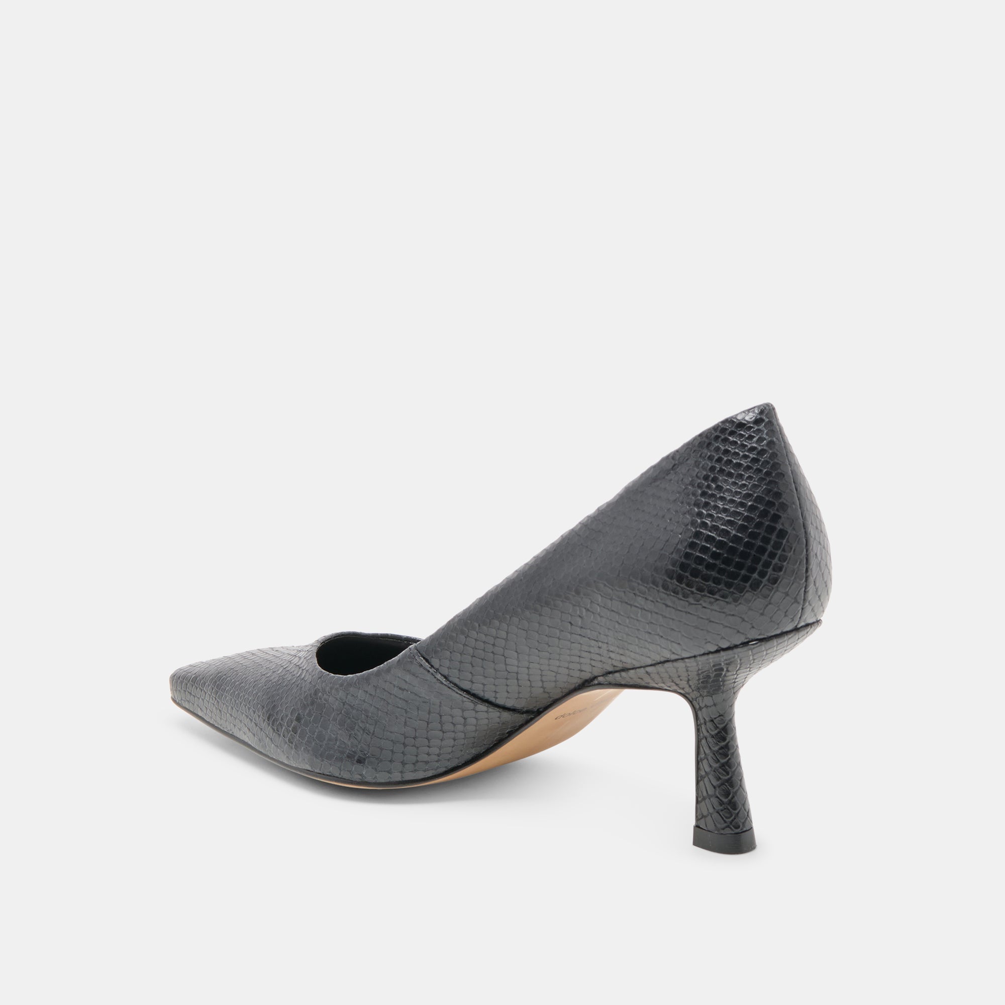 Briona Onyx Embossed Leather Heels | Women Dolce Vita
