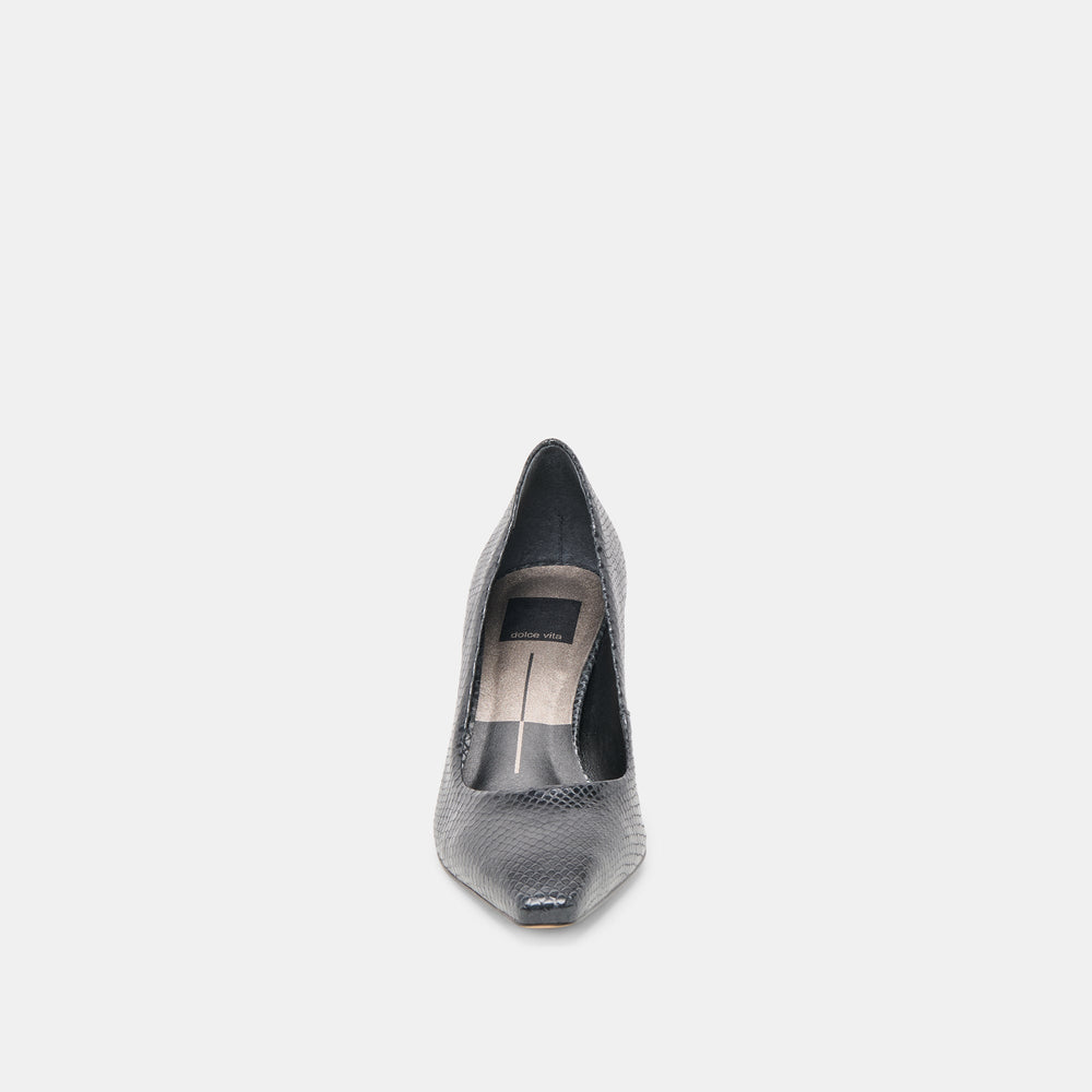 Briona Onyx Embossed Leather Heels | Women Dolce Vita