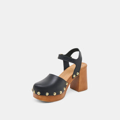 CLOVER HEELS BLACK LEATHER | Dolce Vita Women