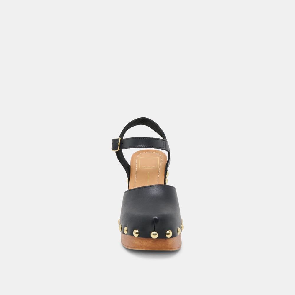 CLOVER HEELS BLACK LEATHER | Dolce Vita Women