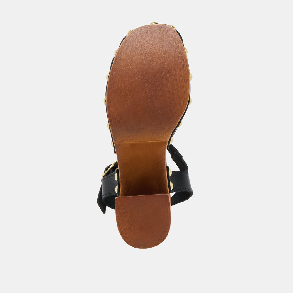 CLOVER HEELS BLACK LEATHER | Dolce Vita Women