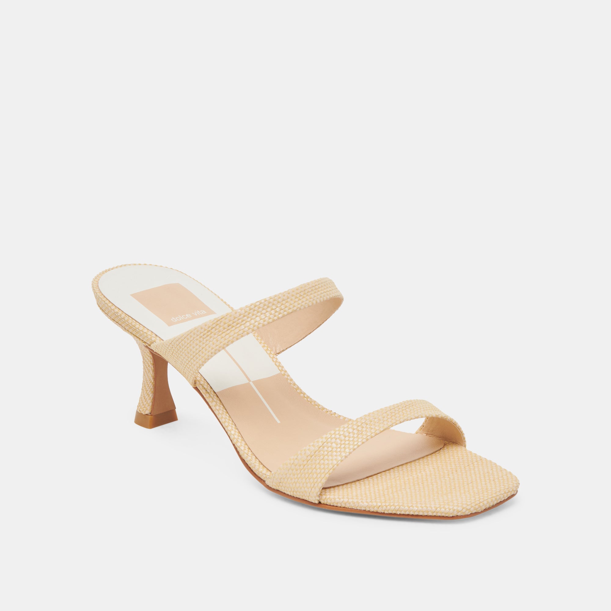 Genora Lt Natural Woven Raffia Heels | Dolce Vita Women