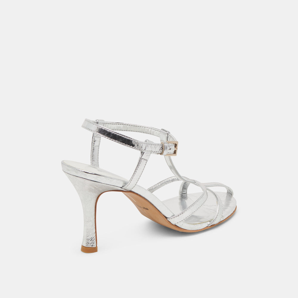 LIANE HEELS SILVER DISTRESSED LEATHER | Women Dolce Vita
