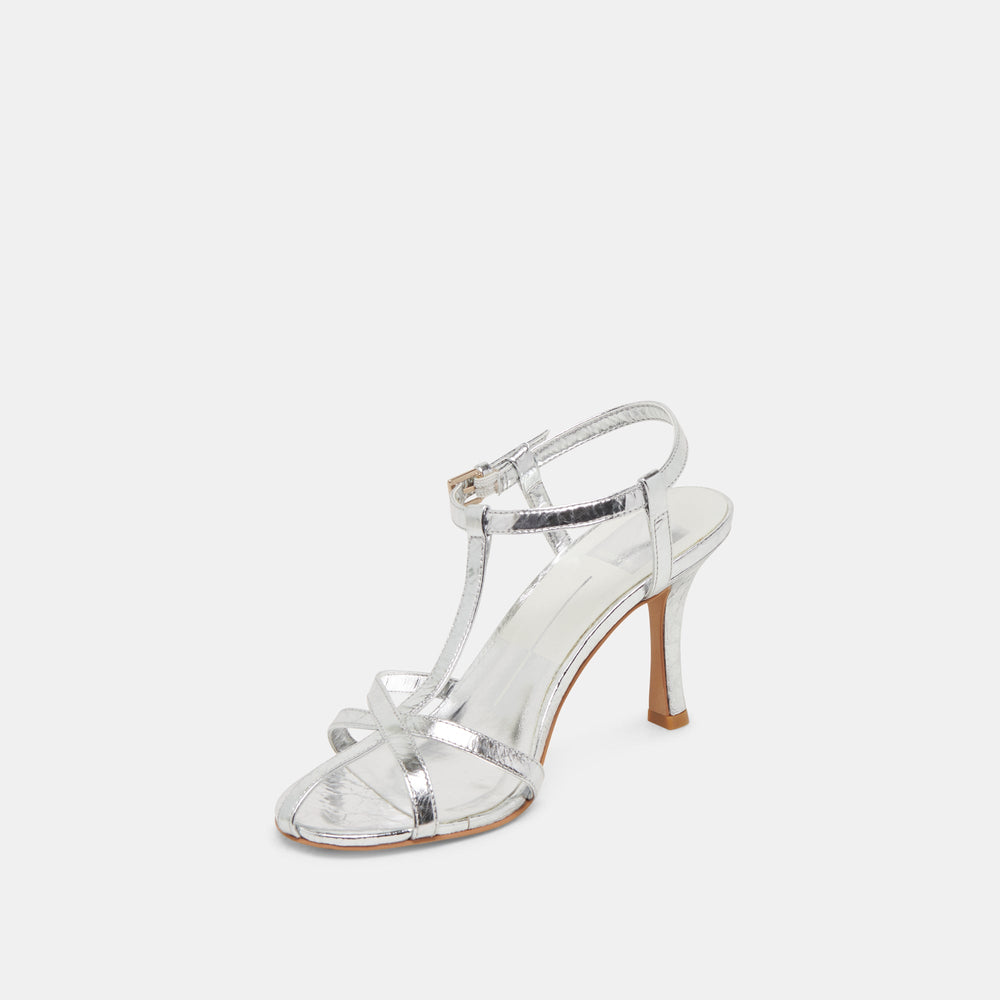LIANE HEELS SILVER DISTRESSED LEATHER | Women Dolce Vita