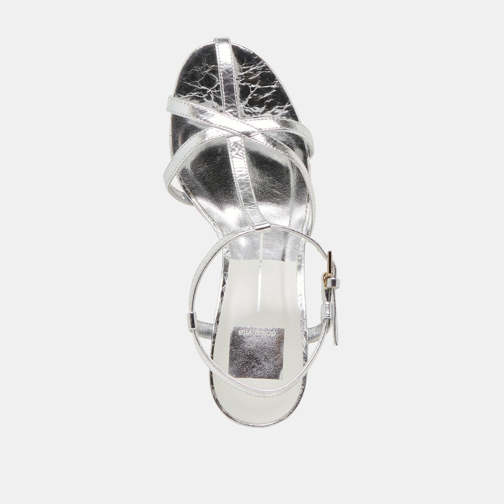 LIANE HEELS SILVER DISTRESSED LEATHER | Women Dolce Vita