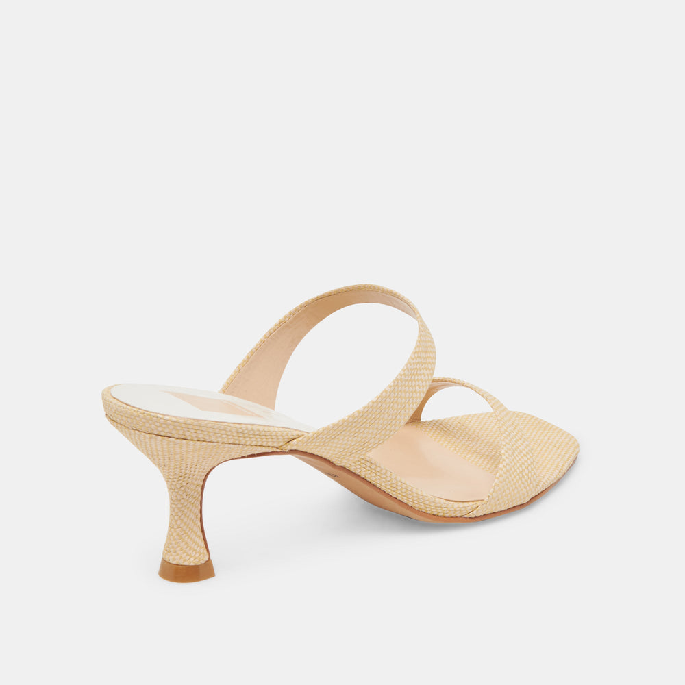 Genora Wide Lt Natural Woven Raffia Heels | Dolce Vita Women