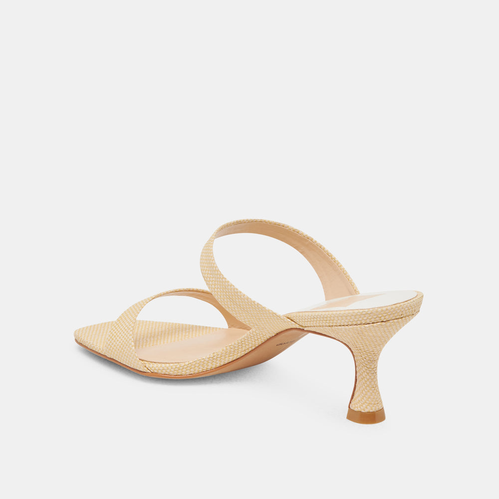 Genora Wide Lt Natural Woven Raffia Heels | Dolce Vita Women