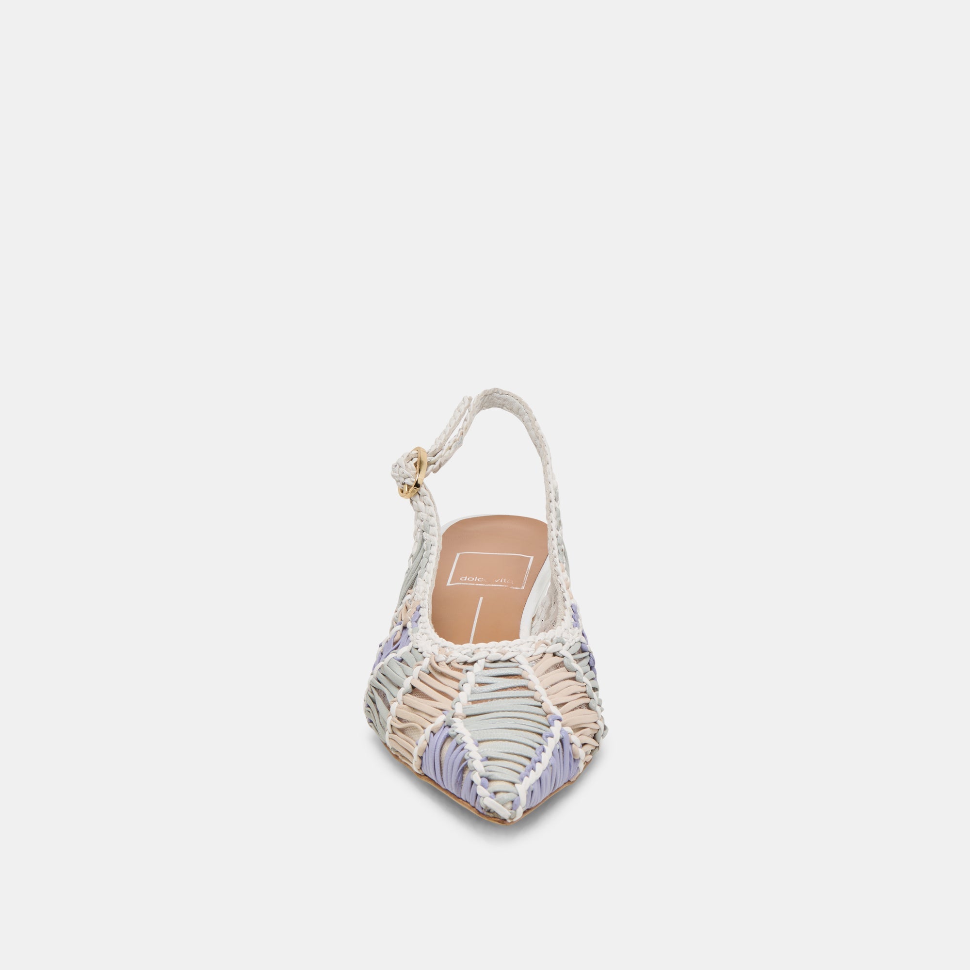 Dafney White Multi Woven Leather Heels | Women Dolce Vita