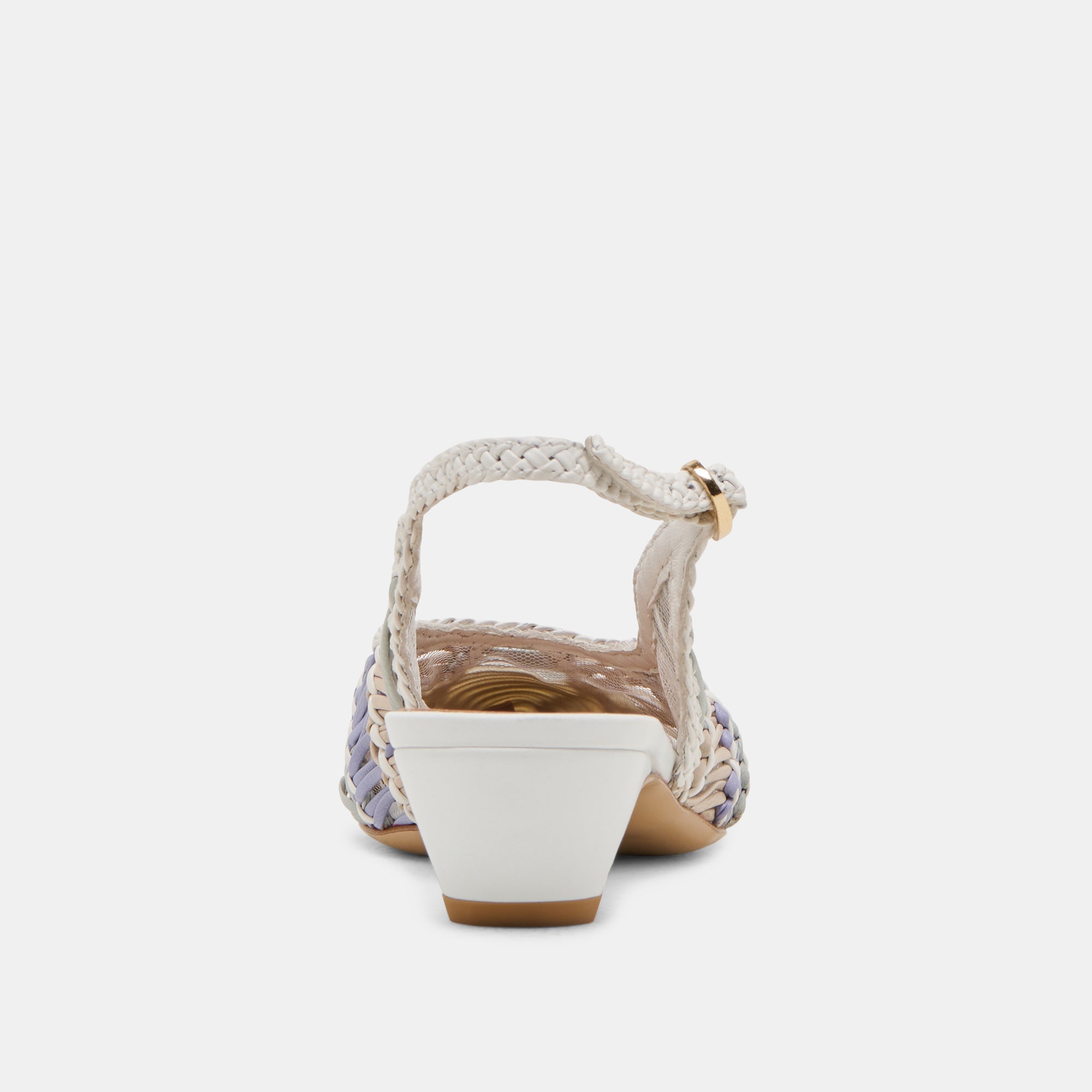 Dafney White Multi Woven Leather Heels | Women Dolce Vita