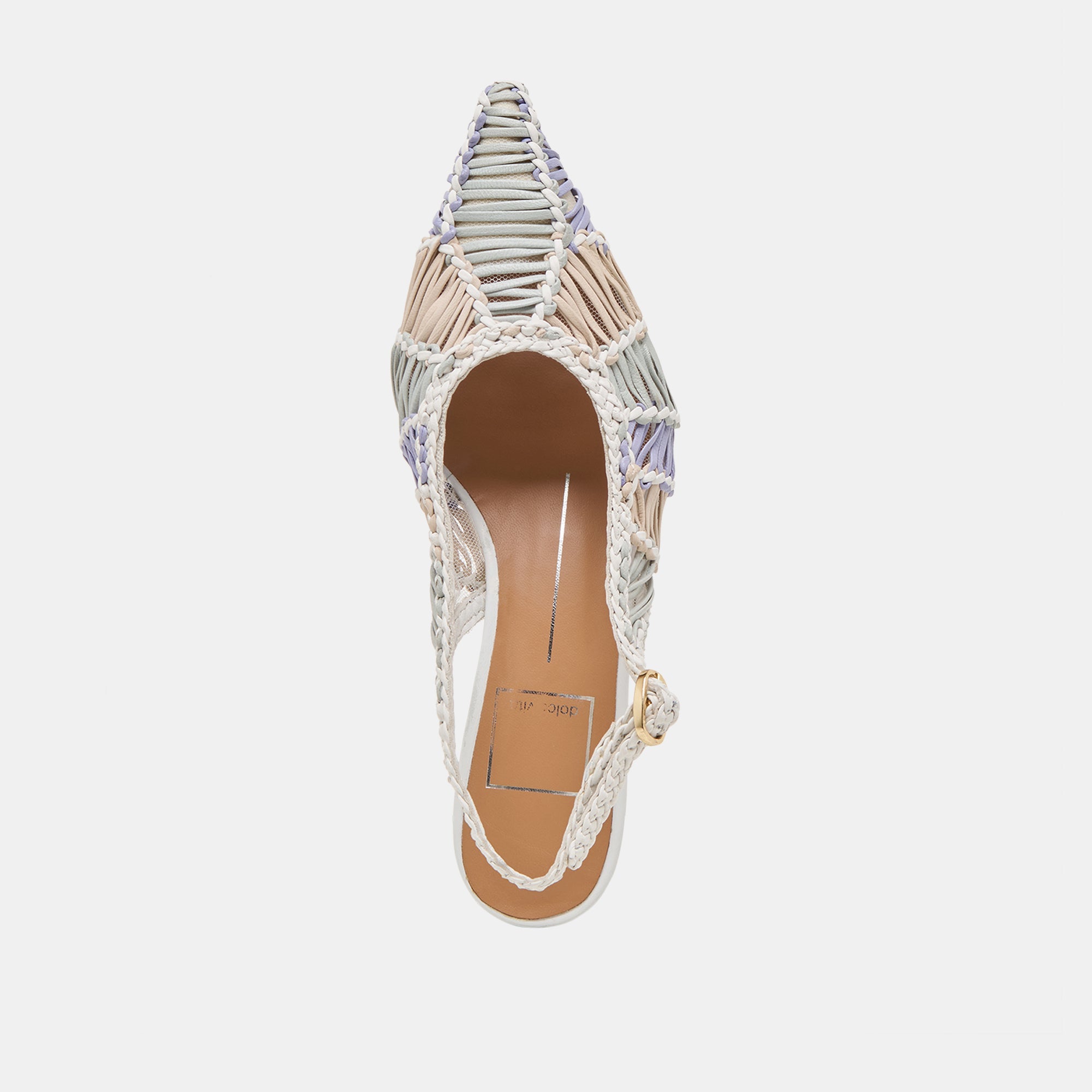 Dafney White Multi Woven Leather Heels | Women Dolce Vita
