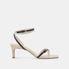 BAMBY HEELS WHITE BLACK LEATHER | Dolce Vita Women
