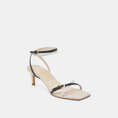 BAMBY HEELS WHITE BLACK LEATHER | Dolce Vita Women