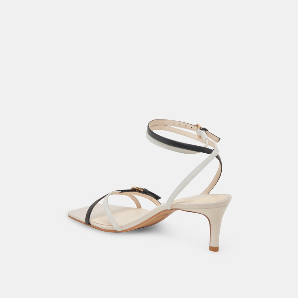 BAMBY HEELS WHITE BLACK LEATHER | Dolce Vita Women