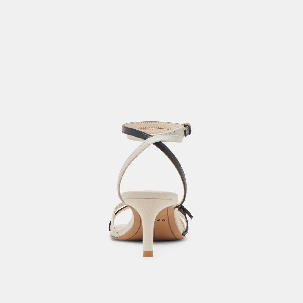 BAMBY HEELS WHITE BLACK LEATHER | Dolce Vita Women