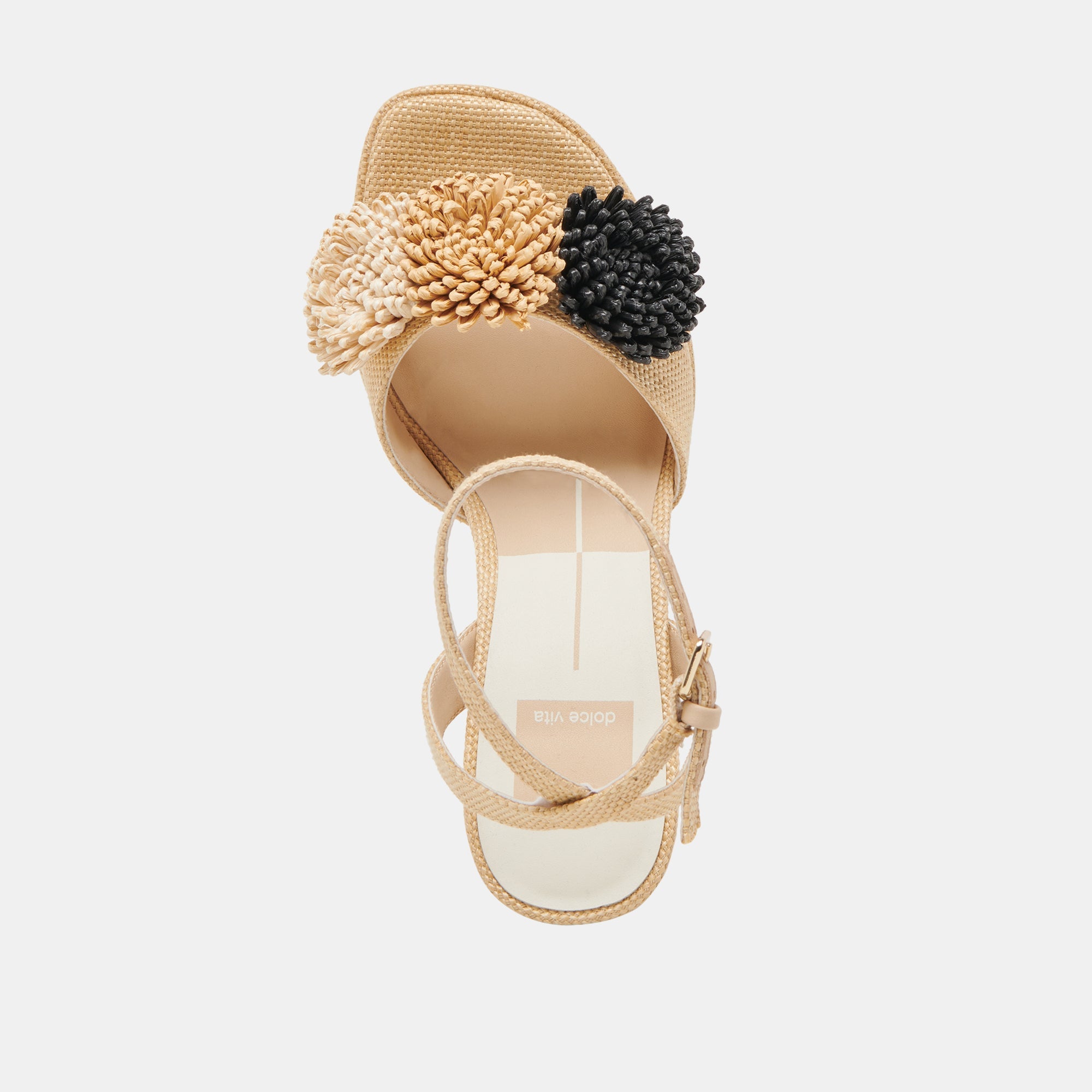 OLIVEA HEELS BLACK NATURAL RAFFIA | Women Dolce Vita