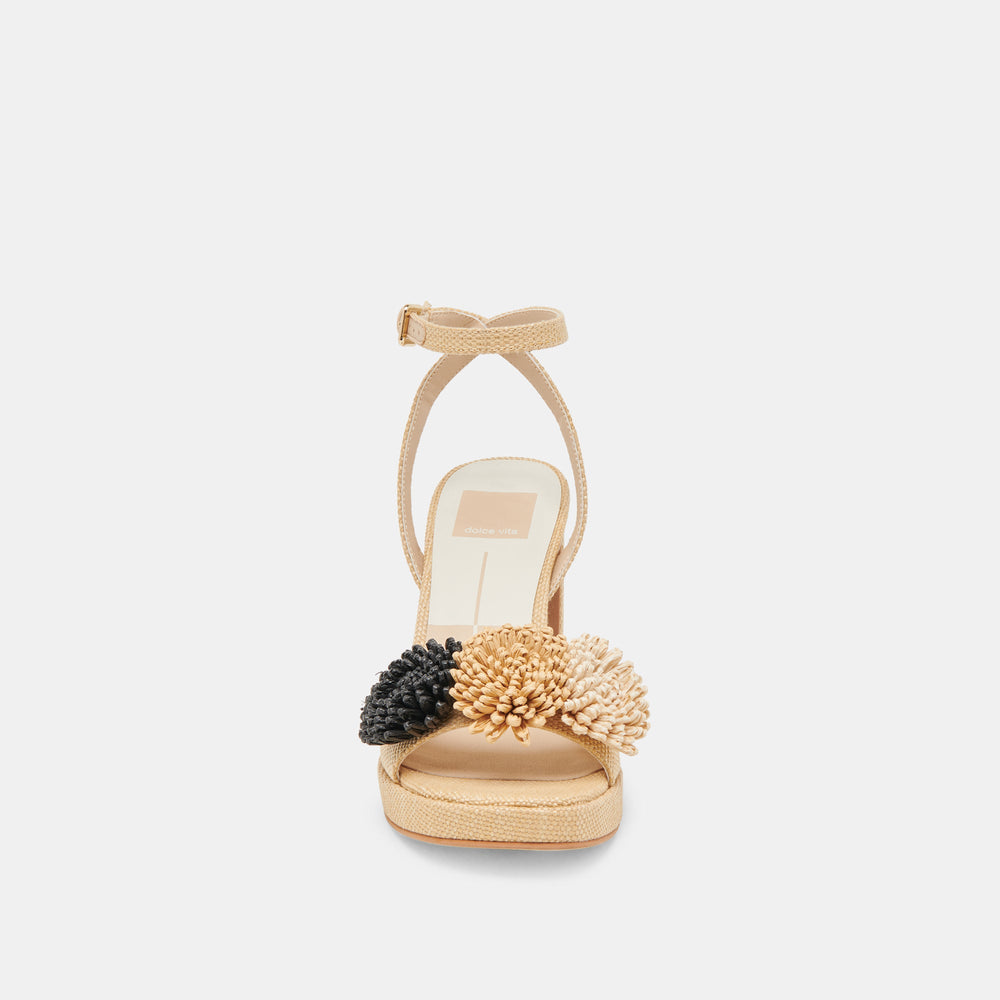 OLIVEA HEELS BLACK NATURAL RAFFIA | Women Dolce Vita