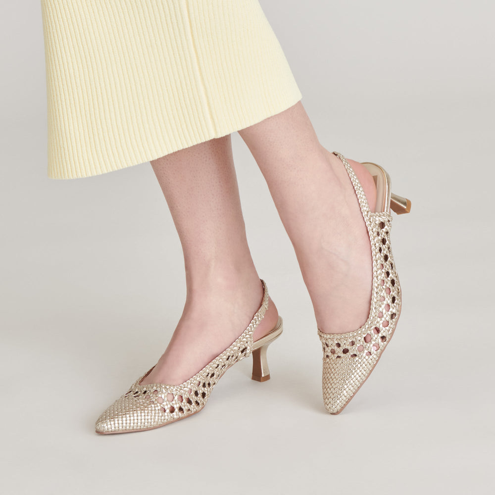 OLYMPA HEELS LIGHT GOLD METALLIC STELLA | Dolce Vita Women