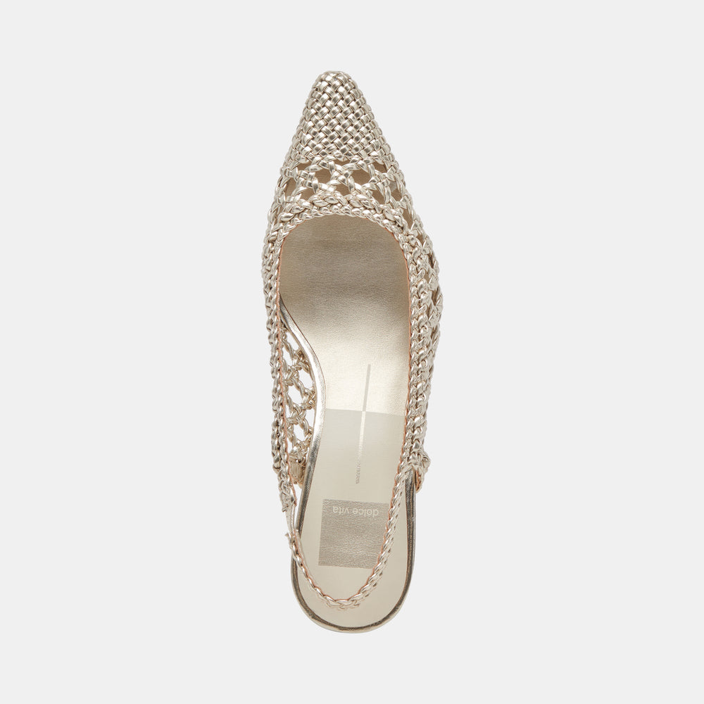 OLYMPA HEELS LIGHT GOLD METALLIC STELLA | Dolce Vita Women