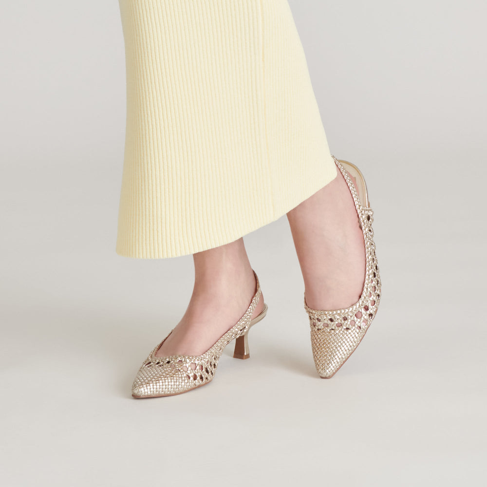 OLYMPA HEELS LIGHT GOLD METALLIC STELLA | Dolce Vita Women