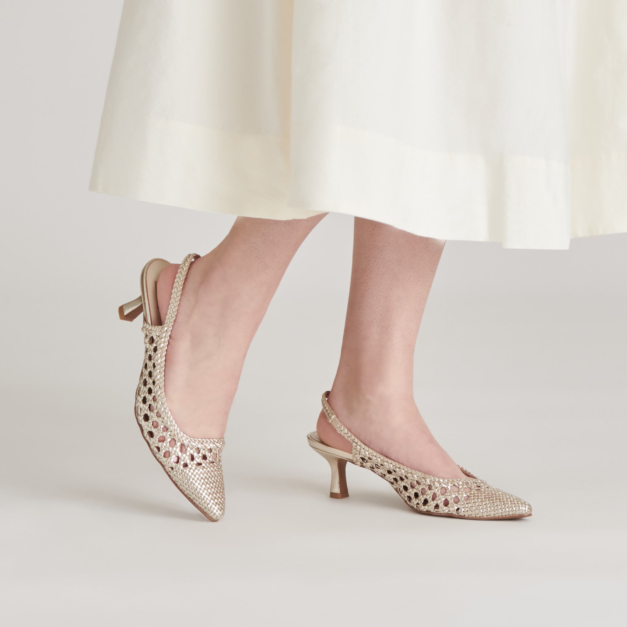 OLYMPA HEELS LIGHT GOLD METALLIC STELLA | Dolce Vita Women