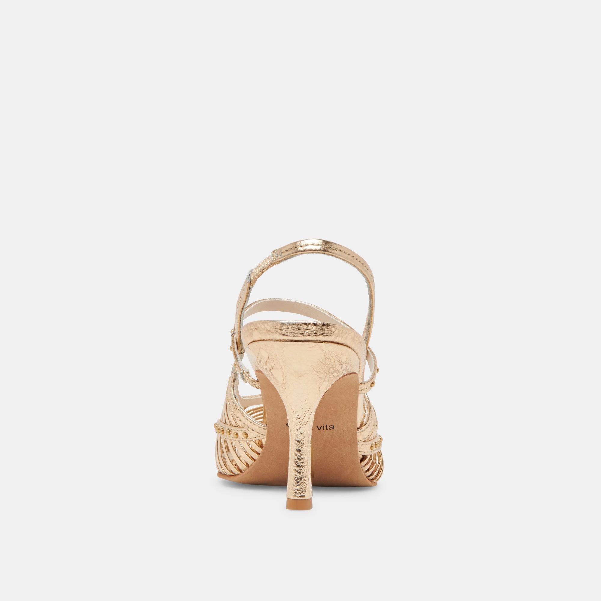 HENSAL HEELS GOLD DISTRESSED LEATHER | Women Dolce Vita