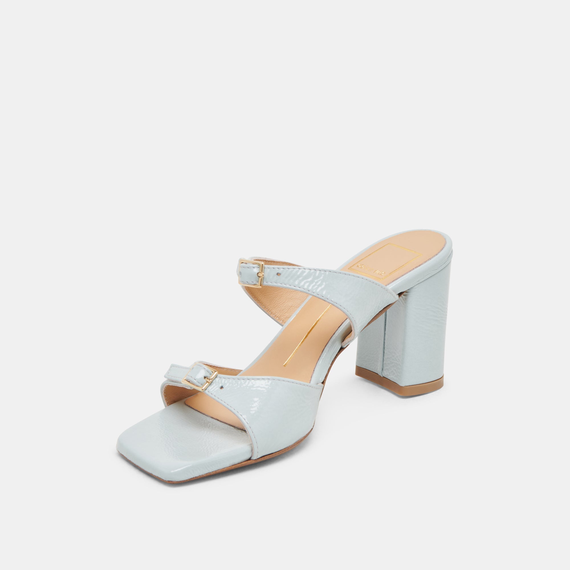 SHANE HEELS ICE BLUE CRINKLE PATENT | Women Dolce Vita