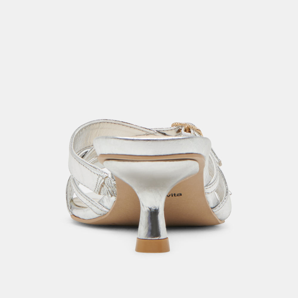 BRYANT HEELS SILVER DISTRESSED LEATHER | Dolce Vita Women