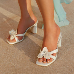 Nikil White Leather Heels | Women Dolce Vita