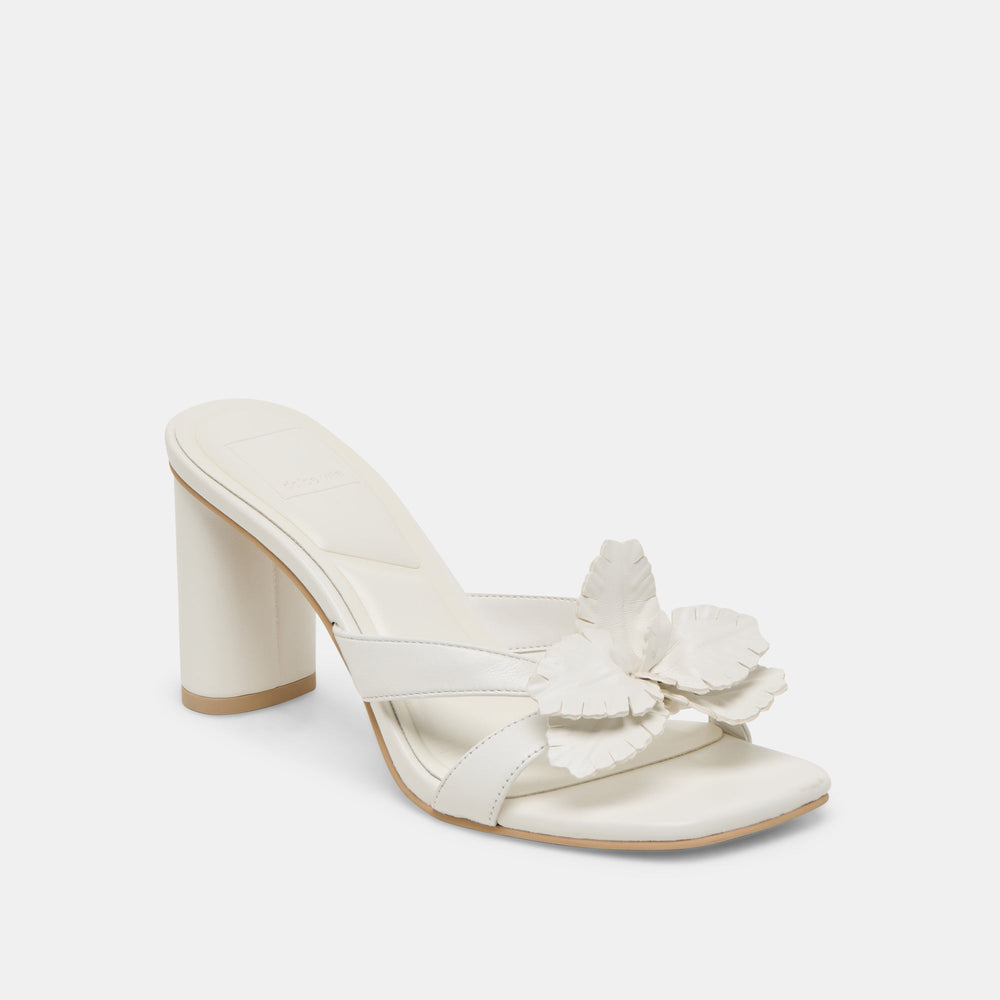 Nikil White Leather Heels | Women Dolce Vita