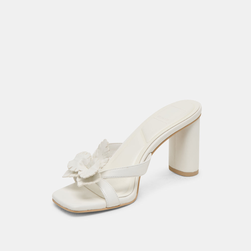 Nikil White Leather Heels | Women Dolce Vita