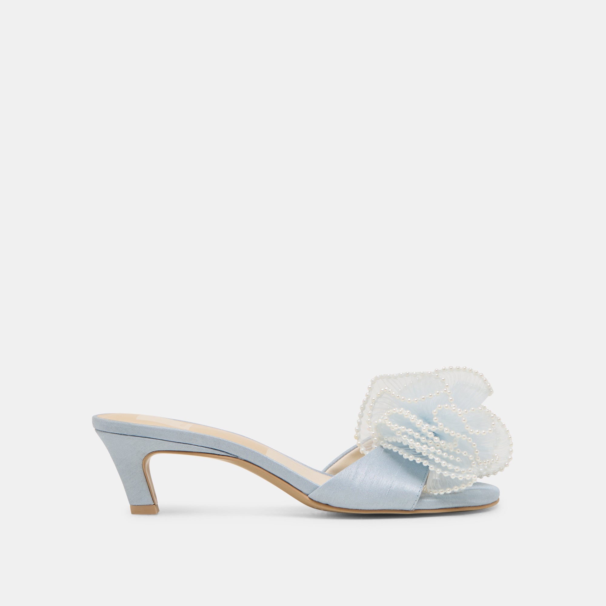 NARITA PEARL HEELS LIGHT BLUE SATIN | Dolce Vita Women