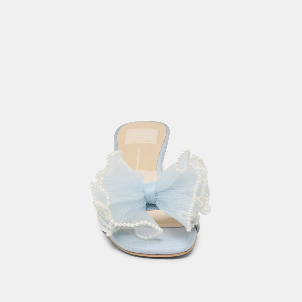 NARITA PEARL HEELS LIGHT BLUE SATIN | Dolce Vita Women