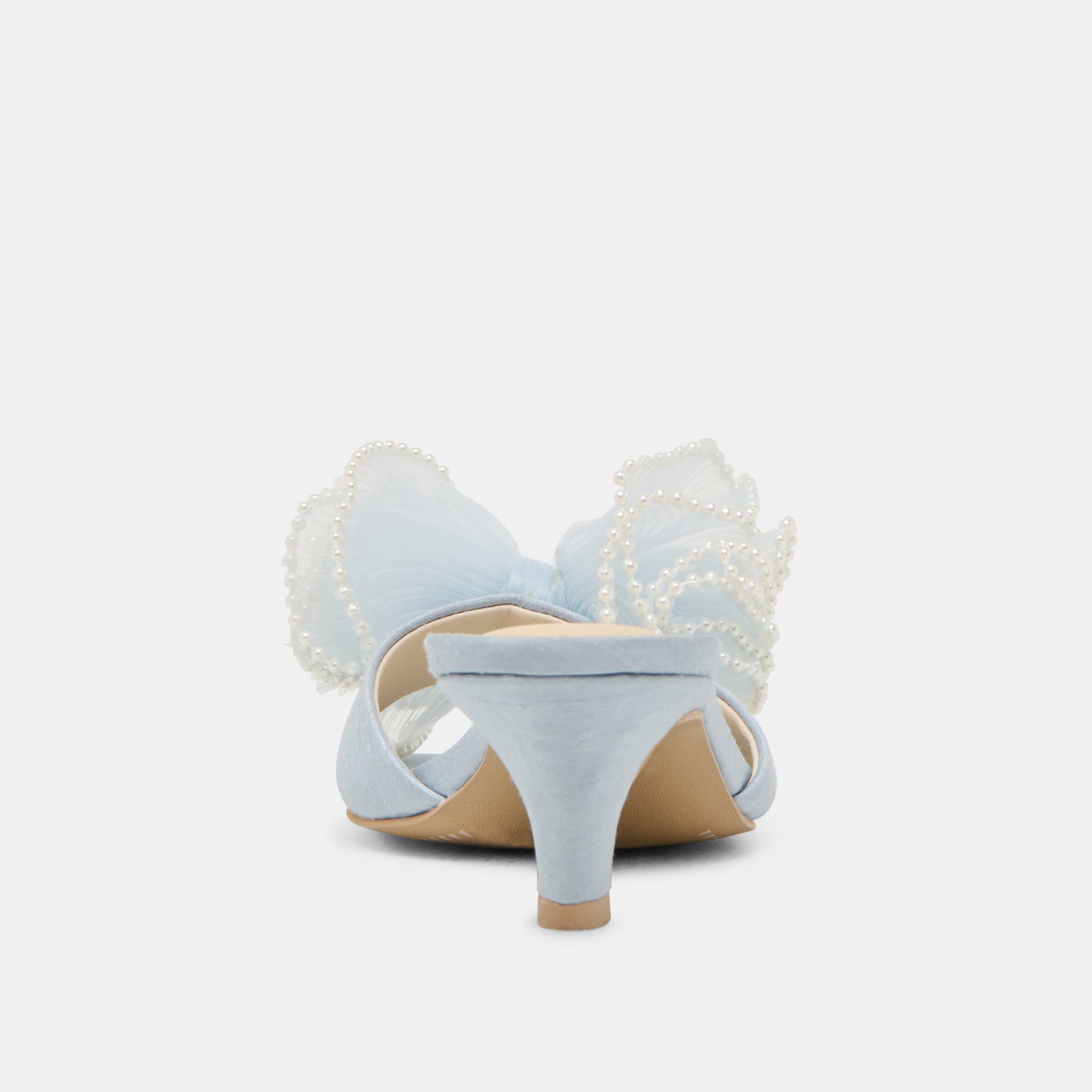NARITA PEARL HEELS LIGHT BLUE SATIN | Dolce Vita Women